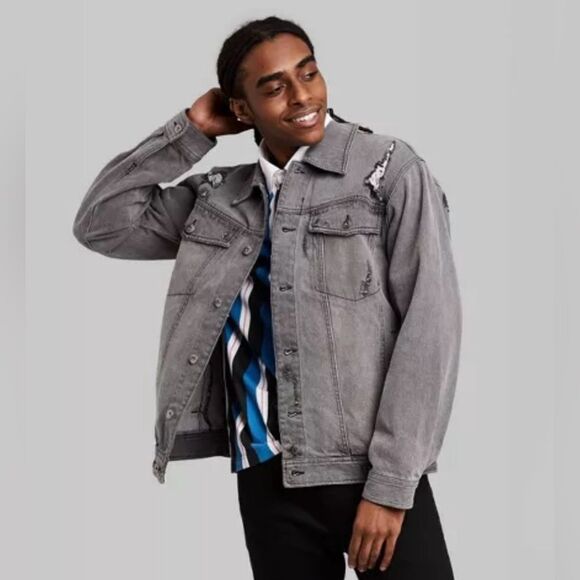 NWOT … ORIGINAL USE “Size: S” Distressed Denim Jacket - Picture 1 of 5